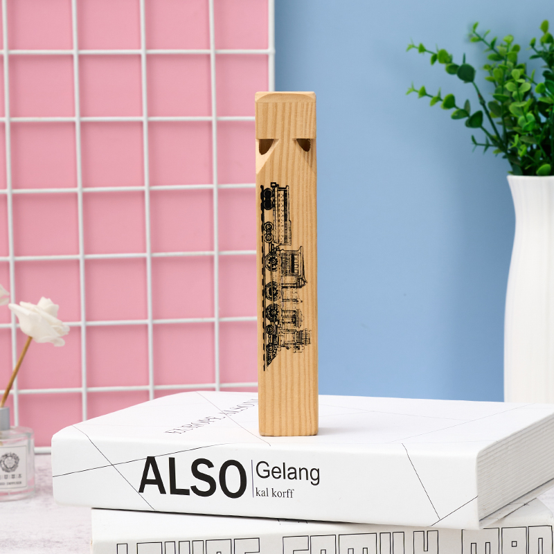 Woody Orff instrument Children's male and female Pap whistle Kindergarten blown to mimic train siren sounds