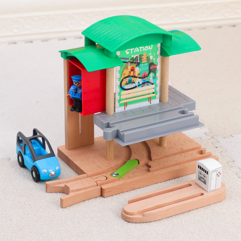 Children Small Train Tracks Accessories Port Pier Transport Traffic Center Scene Compatible Le Cool Track Toys