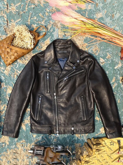 油蜡头层软糯厚实牛皮真皮皮衣男出口剩余100件经典修身帅气机车