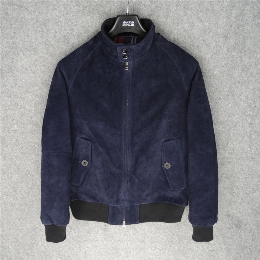 Japanese British style 1958 Harrington G9 classic leather jacket suede front layer cowhide leather leather coat man