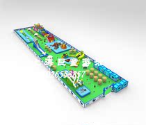 Outdoor large-scale mobile inflatable water park Water break through amusement equipment bracket pool slide combination