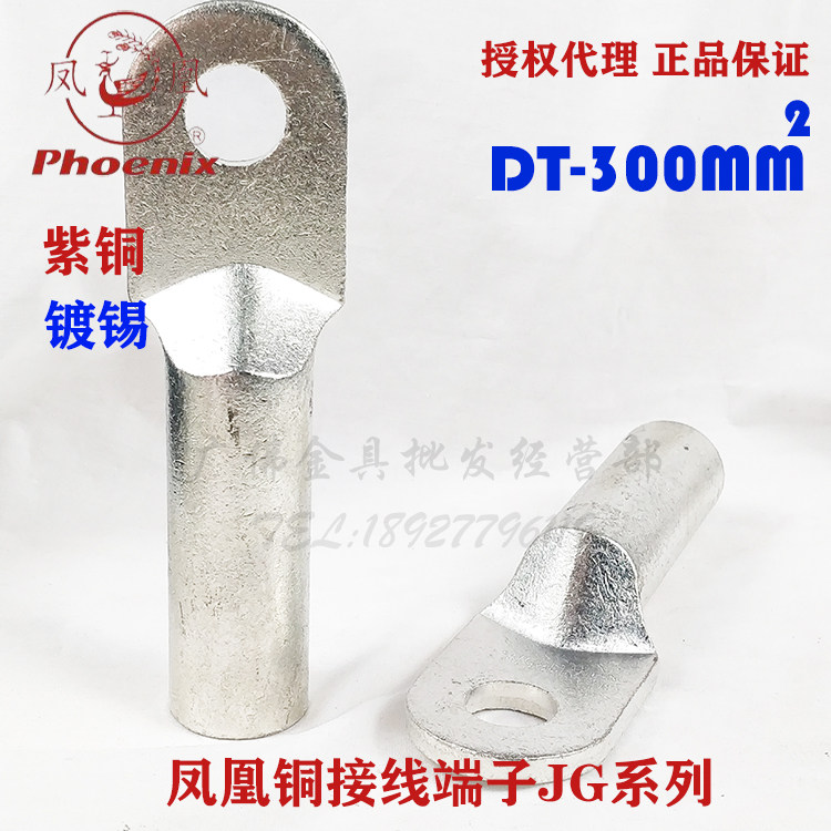 Phoenix standard DT-300mm² 300 square copper wire ear copper plated tin copper terminal copper nose