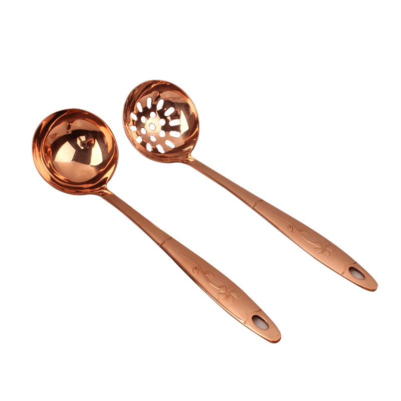 Lai Ke pure copper soup spoon colander soup shell leak shell soup hot pot spoon Chinese spoon