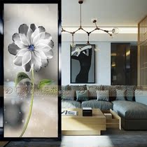 Art glass screen partition double-sided carved aisle entrance Tempered frosted translucent transparent European simple printing