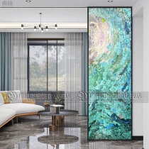 Modern handmade enamel screen partition art glass entrance entrance decoration double-sided light transmission restaurant light luxury style