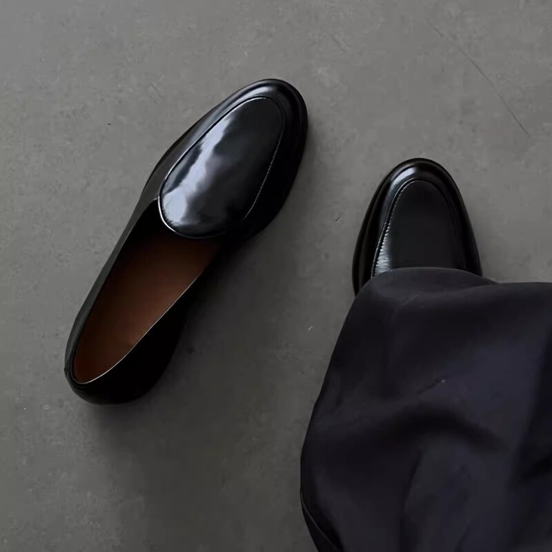 Slip-On Loafers for Men, Thick-Soled, Height-Increasing, Business Formal Wear, Black, Retro, Casual, Commuting, Niche Derby Leather Shoes Slip-On Loafers for Men, Thick-Soled, Height-Increasing, Business Formal Wear, Black, Retro, Casual, Commuting, Niche Derby Leather Shoes