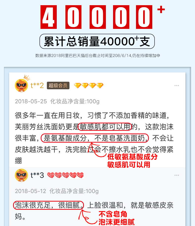 Freeplus / Fu Lifang lụa làm sạch lụa axit amin sữa rửa mặt Nhật Bản sữa rửa mặt cho nữ sữa rửa mặt dove
