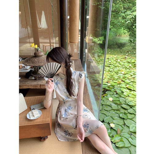 Джилл старшая сестра в июле и рукава Хуа Сяофей китайский чинсам/летучая мышь талия и тонкая ленивая операция