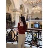 Атмосфера красоты Джилл Большой сестры/прозрачная внутри/Средняя вязаная рубашка/