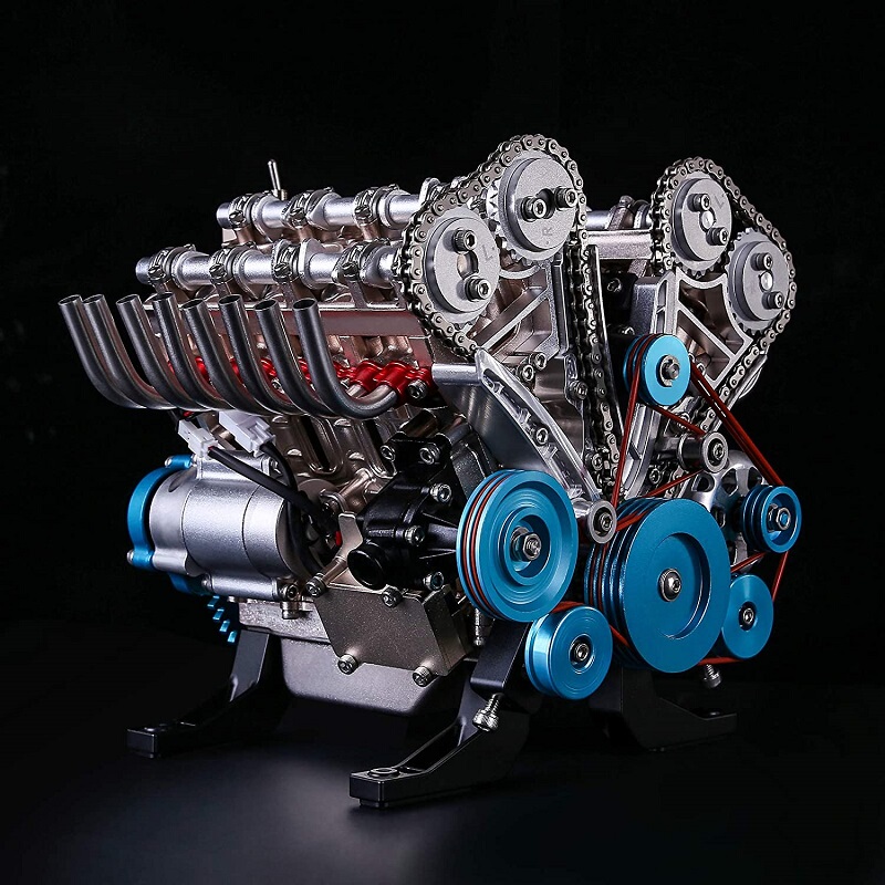 Saturn Culture Craftsman 3D Metal Assembly V8 Engine Model Movable Mini Eight-Cylinder Engine Mechanical Toy Saturn Culture Craftsman 3D Metal Assembly V8 Engine Model Movable Mini Eight-Cylinder Engine Mechanical Toy
