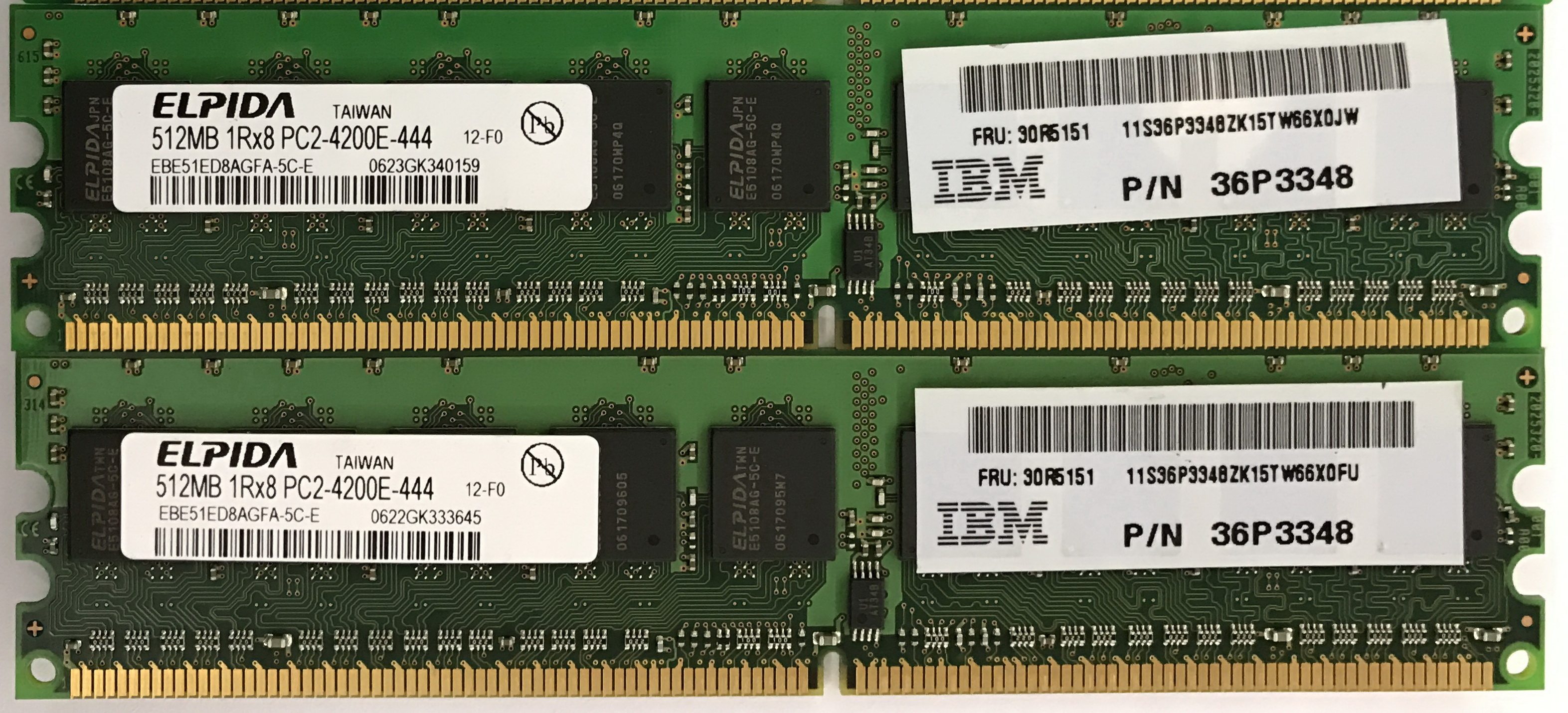 IBM 512M PC2 4200E IBM FRU:30R5151 P N:36P3348 pure ECC memory