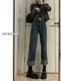 Весенние джинсы, штаны, большой размер, свободный прямой крой, тренд сезона, по фигуре, подходит для подростков