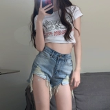 Цветная приталенная джинсовая юбка, шорты, сексуальные штаны, большой размер, А-силуэт