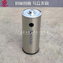  Stainless steel waste battery recycling bucket Battery collection box Trash can waste electronics recycling box round battery bucket
