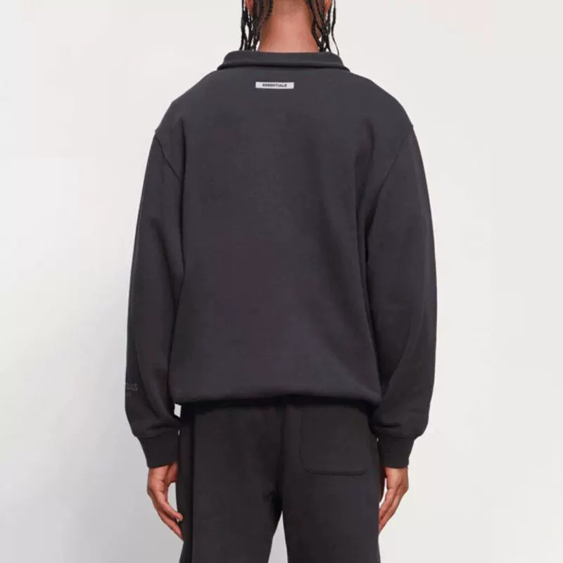 Ess FW20 Black half-zip pullover casual top for men and women, same size, plus extra size