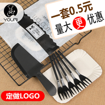 Birthday cake two-three-four-in-one tableware One-time custom cake knife and fork paper plate fork plate set LOGO