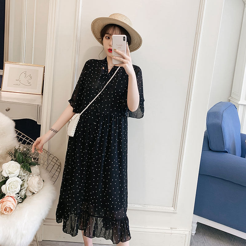 Foreign Loose Pregnant Woman Foreign Dress Summer Dress Pregnancy Late Fashion Bubble short sleeves Belly Big Size Snowspun Dresses Spicy