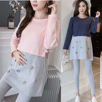 Pregnancy Woman Dress Spring Clothing Dress Dress Dress 2021 Spring Autumn Style Fashion Net Red Suit Spring Blouse T-shirt Spring New