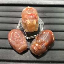 Yazhibo cherry blossom agate safflower dragon turtle Pixiu carved pendant handle piece