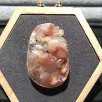 Yazhibo cherry blossom Agate vegetable garden carving pendant natural 08