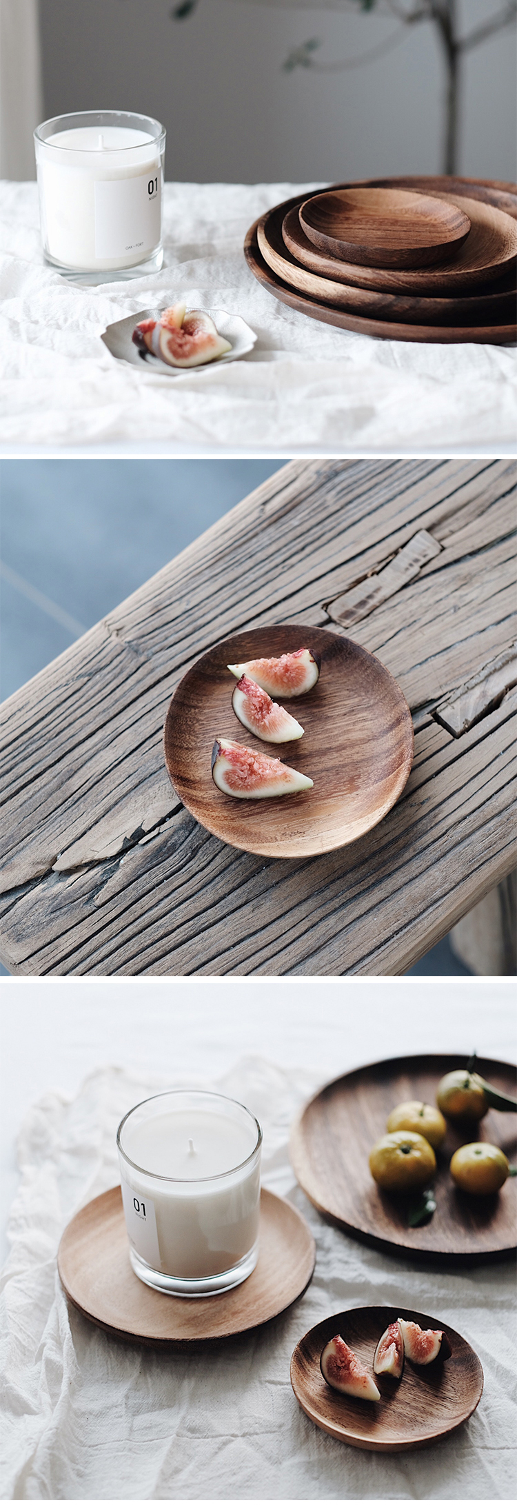 Gỗ keo Nhật Bản Khay Khay Ăn sáng Nhà sáng tạo Món ăn Pan Vòng Trái cây Tấm Bánh Dim Sum khay bánh kẹo gỗ