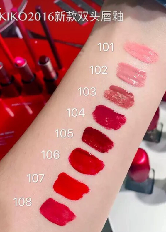 2 miếng và giảm 60%! Son bóng đôi KIKO của Anh son bóng kéo dài phiên bản mới 103 104 105 106 - Son bóng / Liquid Rouge