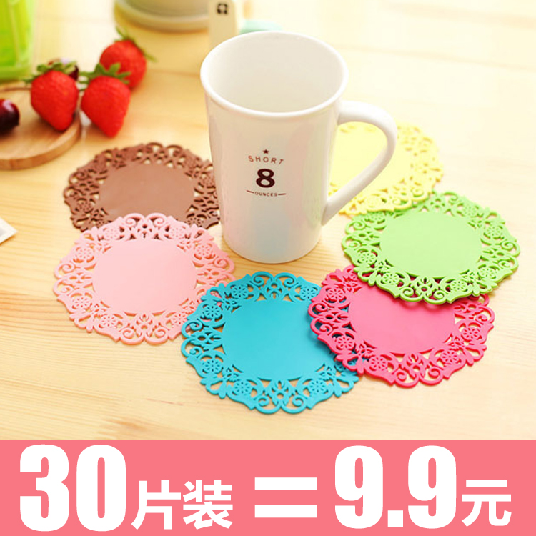 Household pvc waterproof coaster Simple tea cup heat insulation mat Table mat Hot pot heat pad Cute bowl mat dish mat