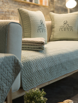 Nordic water washing cotton sofa cushion American country style cotton fabric non-slip four seasons universal sofa cover cover towel cushion