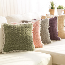 Small family four seasons thickened plush pillow sofa pillow Car office cushion cover with core waist back customization