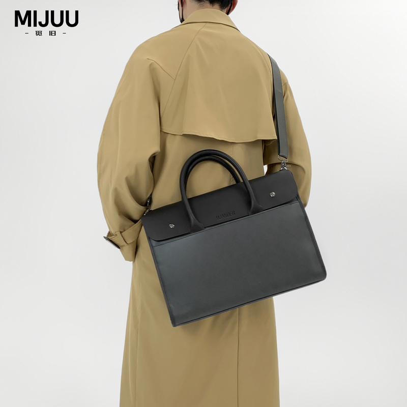 Men's Large-Capacity Shoulder Crossbody Tote Bag, Business Briefcase, Messenger Bag, Commuter Laptop Backpack
