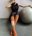 Sexy thoải mái mềm mại thể dục vớ bắp chân phụ nữ sọc không đối xứng trường đại học gió yoga thể thao vớ mùa hè - Vớ thể thao