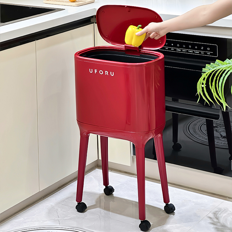 Large-Capacity Trash Can for Kitchen Use, No Need to Bend Over, 2025 New Model, Large, Movable, High-Looking, Narrow Gap Trash Bin
