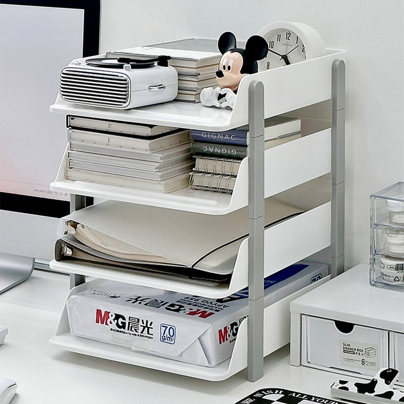 Desktop File Containing Shelf Office Information Multi Stratified a4 Folder Archive Shelve Shelf Shelves Bookshelves-Taobao