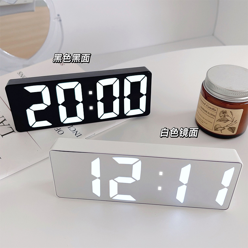 Alarm Clock Night Light Living Room Clock Bedroom Dormitory Desktop Pendulum decorated led minimalist student Smart digital clock-Taobao