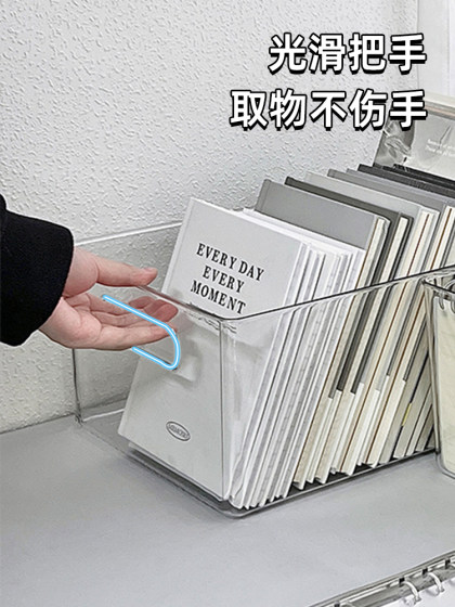 Acrylic Desktop Storage Box Transparent Dormitory Desk Stationery Book Storage Rack Organizer Box Office File Basket