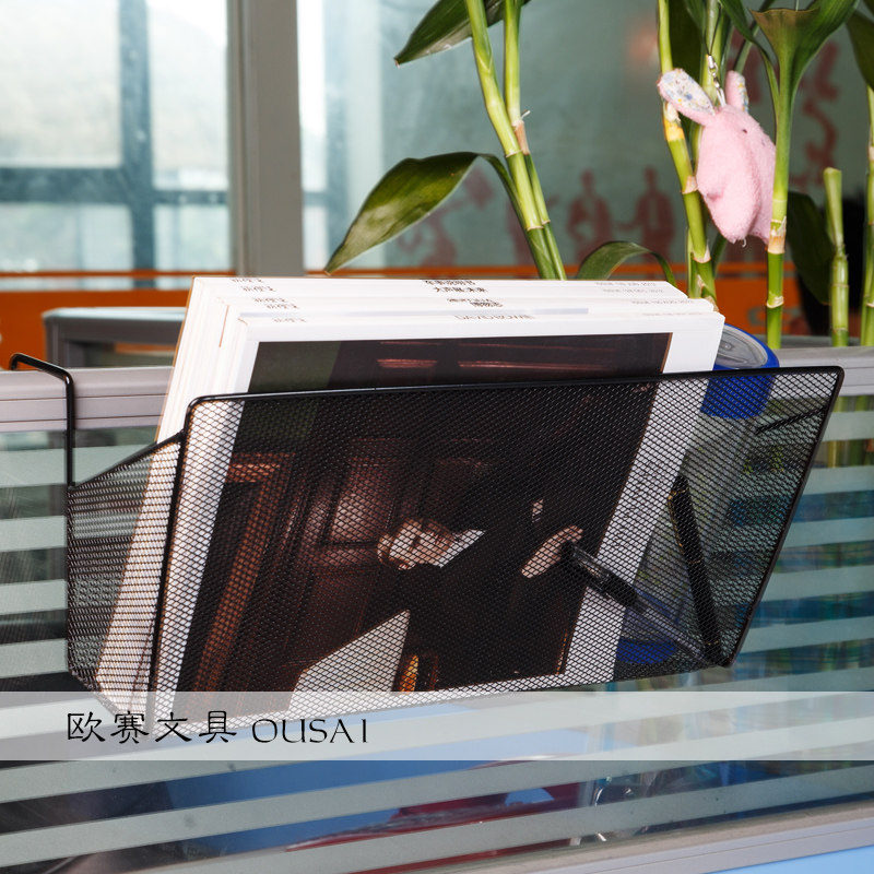 Creative Desk Shelf Desktop Station Screen Partition Wall Hanging Basket Office Metal Information Shelf Document Rack