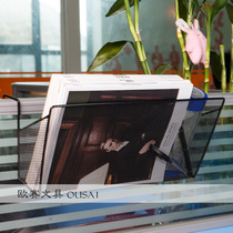 Creative desk rack desktop station screen partition hanging basket office metal data rack file rack