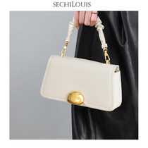 Senior sense niche pleated leather Hand bag female 2021 new fashion elegant hand carry cowhide leather crossbody bag