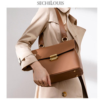 Fashion commuter large capacity leather tote bag female 2021 autumn and winter New High feel cowhide shoulder crossbody bag