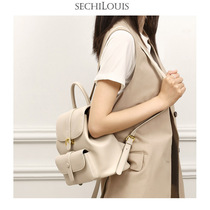 Senior sense niche leather large capacity backpack female 2021 new fashion Korean commuter cowhide backpack women bag