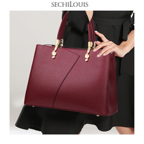 Light luxury simple atmospheric leather Women bag Hand bag female 2021 new fashion temperament large capacity cowhide shoulder bag