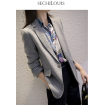 High-end brand business commuter One-button wool suit women 2020 New temperament intellectual casual blazer