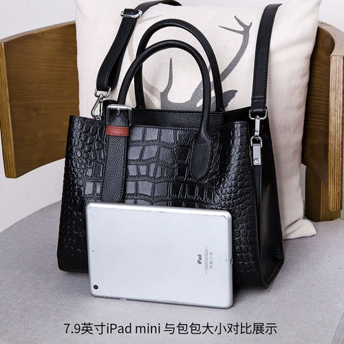 Вместительная и большая сумка на одно плечо, сумка через плечо, из натуральной кожи, изысканный стиль, крокодиловый принт