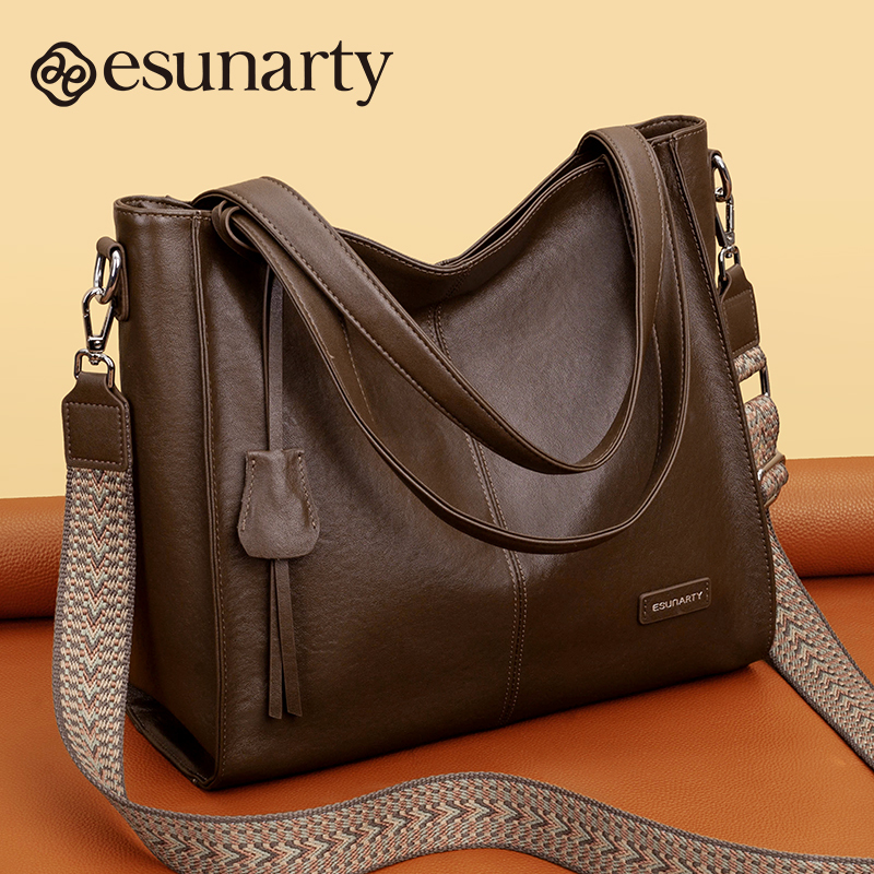 Authentic Women's Bag 2026 New Model Genuine Leather Large Capacity Commuter Tote Bag Women's First Layer Cowhide Shoulder Bag