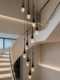2026 New Water Drop Staircase Chandelier for Self-Built Houses, High-Ceiling Apartments, Lofts, Duplex Villas, Living Room Suspended Chandelier