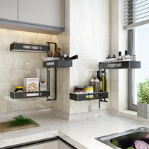 Kitchen corner seasoning rack Punch-free rotatable shelf Wall-mounted storage rack Multi-layer space-saving household
