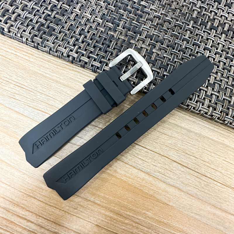 Compatible with Hamilton Elvis Presley Watch Strap Adventure Rubber Silicone Strap 80Th Anniversary H24551331