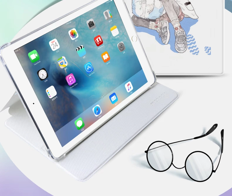 Vỏ bảo vệ Apple iPadmini vỏ hoạt hình dễ thương 2019 mới mini5 vỏ phẳng mini 4/3 vỏ da siêu mỏng 7.9 inch máy tính chống rơi vỏ bao gồm cả chó đực và chó đôi - Phụ kiện máy tính bảng