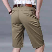 Jeep Shield Quần short nam giới Cotton mùa hè Kích thước lớn Quần lửng cắt quần nam Kiểu mỏng Quần đen hoang dã - Quần short quần nam đẹp