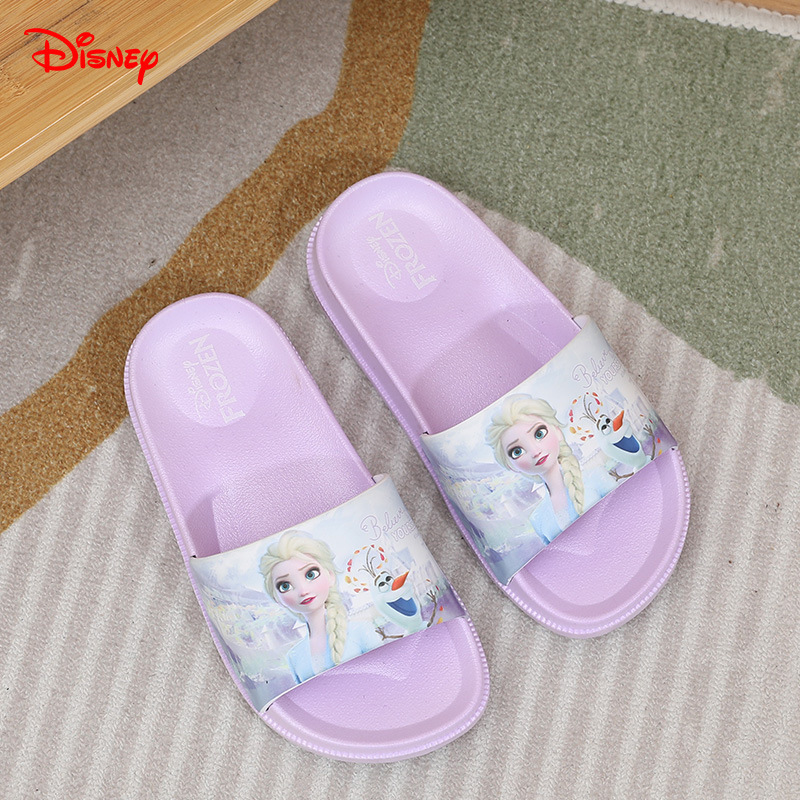 Princess Elsa Kidsren's Slippers for Girls Summer New Disney Non-Slip Indoor Home Girls Beach Sandals